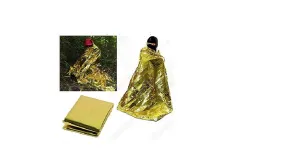 Emergency Blanket Survival Rescue Curtain Outdoor Life-saving Tent military Silver Gold