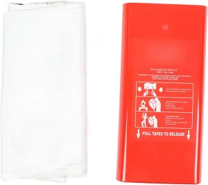 Emergency Fire Blanket, 1.2 x 1.8m / 3.9 x 5.9ft Flame Suppression Fiberglass Fire Blankets Survival Safety Cover Fire Safety Blanket for Home, Kitchen, School, Hotels, Car, Office, Warehouse