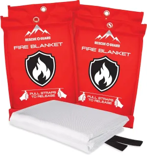 Emergency Fire Blanket - 4-Pack 40”x40” Stay Prepared With Our Fireproof Blanket Extinguish Flames for Your Home Kitchen - Be a hero with first house must haves along with Extinguisher - Home Safety