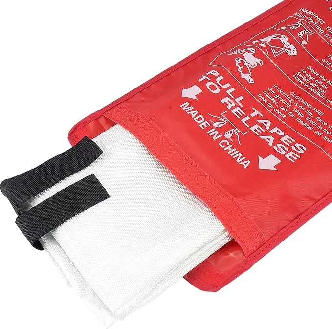 Emergency Fire Blanket, 40"x40" Flame Suppression Fiberglass Fire Blankets for Home Kitchen Camping Car Office Warehouse (1)