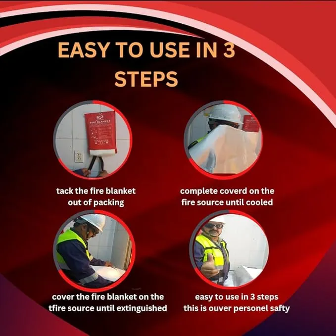 Emergency Fire Blanket Extinguisher Fire Blankets for Home 40" x 40" Fire Blanket to Smother a Kitchen. Fire Blankets are Simple to use by Pulling Down (Pack 1)