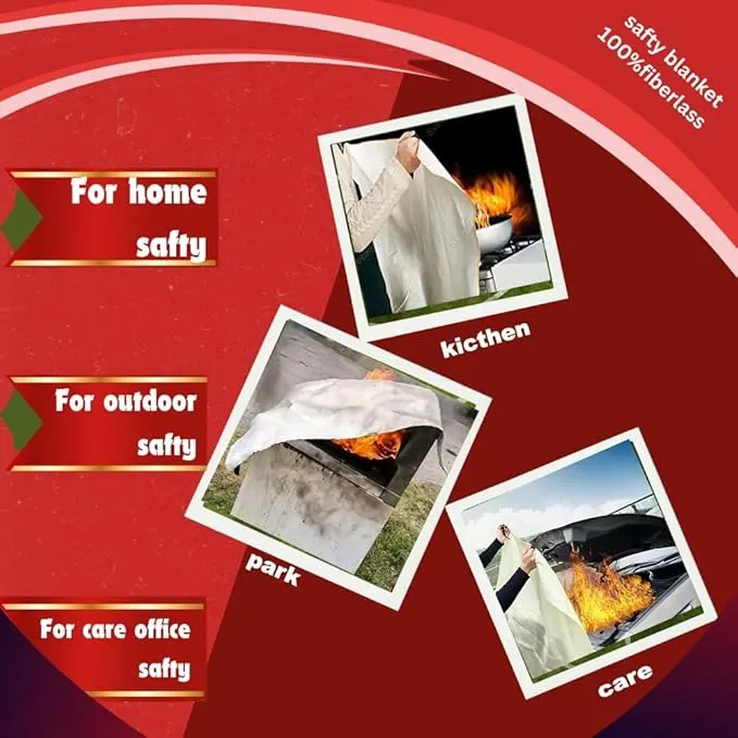 Emergency Fire Blanket Extinguisher Fire Blankets for Home 40" x 40" Fire Blanket to Smother a Kitchen. Fire Blankets are Simple to use by Pulling Down (Pack 1)