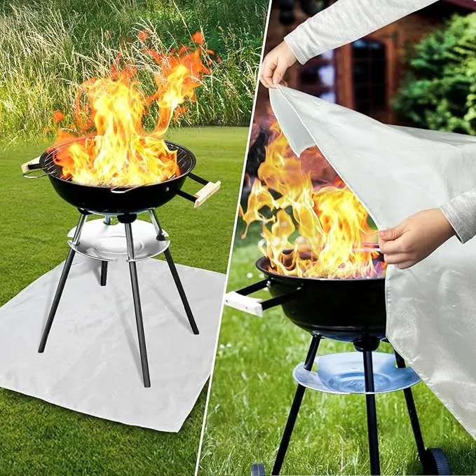 Emergency Fire Blanket for Kitchen Home - 2 Pack Fiberglass Fire Suppression Blanket Fireproof Blanket for House, Camping, Car, Fireplace, Grill, BBQ 40x40 inch