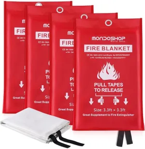 Emergency Fire Blankets for Camping Grill Emergency Fire Retardant Blanket for Home Fireproof Blanket for Home, Kitchen, Car, Picnic, Office, Warehouse, School