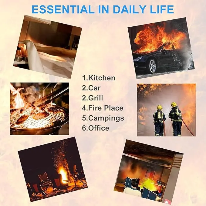 Emergency Fire Protection Blanket, 40" x 40"(Pack of 1), Fire Supression Blanket, Fire Blanket Fiberglass, Fire Blanket for Home, Kitchen, School, Grill, Camping