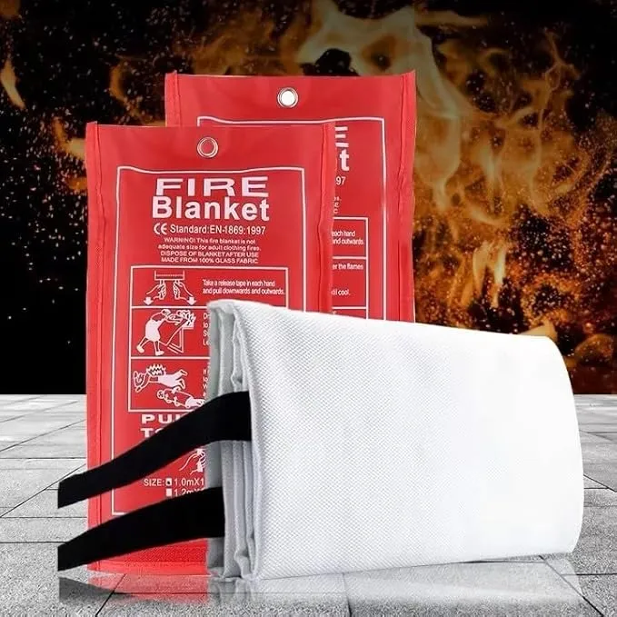 Emergency Fire Protection Blanket, 40" x 40"(Pack of 1), Fire Supression Blanket, Fire Blanket Fiberglass, Fire Blanket for Home, Kitchen, School, Grill, Camping