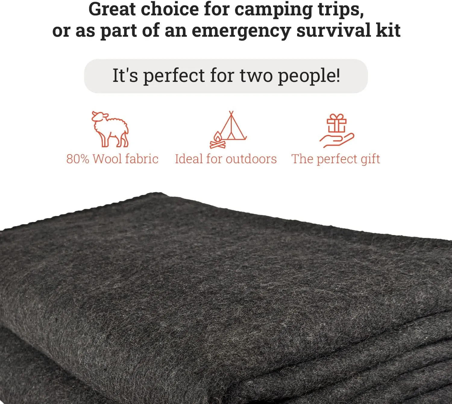 EPG Extra Large Wool Blanket with Zippered Bag | Warm, Comfortable, Stylish, Military | XL Queen/King - 72 x 92 in, 80% Wool, 5.35 lbs | Camping, Outdoor, Bedding, Emergency, Survival, Cabin, RV