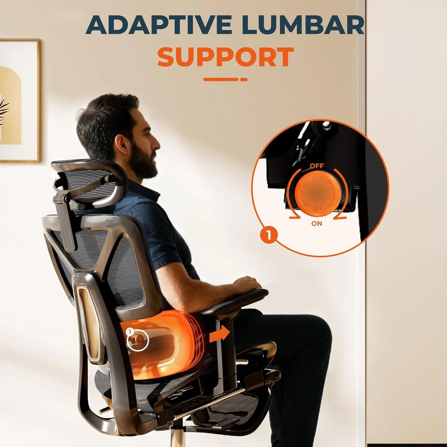 ErgoChair Ultra Big and Tall Ergonomic Office Chair, Swivel Computer Chairs Desk Chair, with 2D Dynamic Lumbar Support/Footrest/3D Headrest/Heavy Duty Metal Base, Mesh Seat Cushion, Black