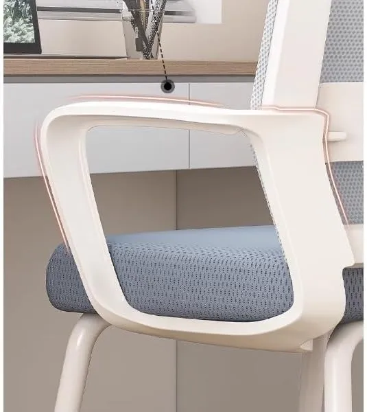 Ergonomic Desk Chair Office Chair, Ergonomic Desk Chair, Middle Back Desk Chair Breathable Mesh Home Office Chair Office Chair(White)