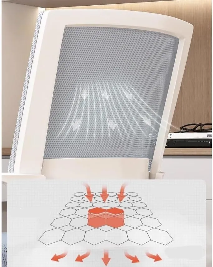 Ergonomic Desk Chair Office Chair, Ergonomic Desk Chair, Middle Back Desk Chair Breathable Mesh Home Office Chair Office Chair(White)