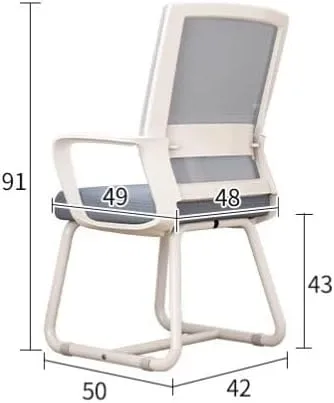 Ergonomic Desk Chair Office Chair, Ergonomic Desk Chair, Middle Back Desk Chair Breathable Mesh Home Office Chair Office Chair(White)