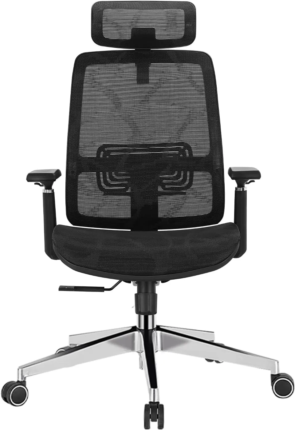 Ergonomic Mesh Office Chair with Headrest - High Back Computer Desk Chair Adjustable Lumbar Support, 3D Armrests, Synchro-Tilt Recline,High Elastic Nylon Mesh Cushion (Black)