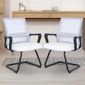 Ergonomic Office Chair | Breathable Mesh Office Guest Chair, Medical Waiting Room Chairs, Reception Chair Support - White