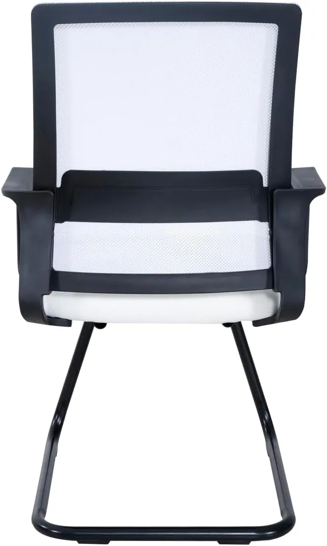 Ergonomic Office Chair | Breathable Mesh Office Guest Chair, Medical Waiting Room Chairs, Reception Chair Support - White