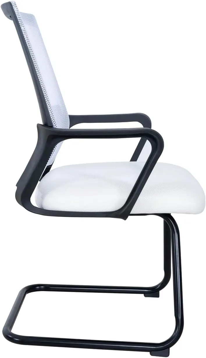 Ergonomic Office Chair | Breathable Mesh Office Guest Chair, Medical Waiting Room Chairs, Reception Chair Support - White