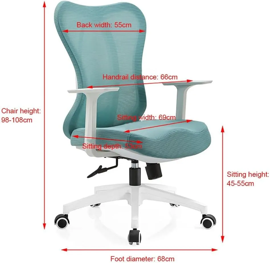 Ergonomic Office Chair, Mesh Back & Seat, Home Office Desk Chairs with Adjustable Arms, Breathable Mesh Computer Chair for Home Office (Color : Green)