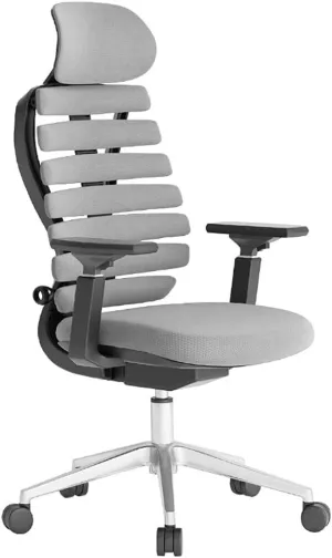 Ergonomic Office Chair with Pulley Bracket,Mesh High-Back Adjustable Desk Chair with armrests, for Office, Dormitory, Home Gift (Color : Light Gray)