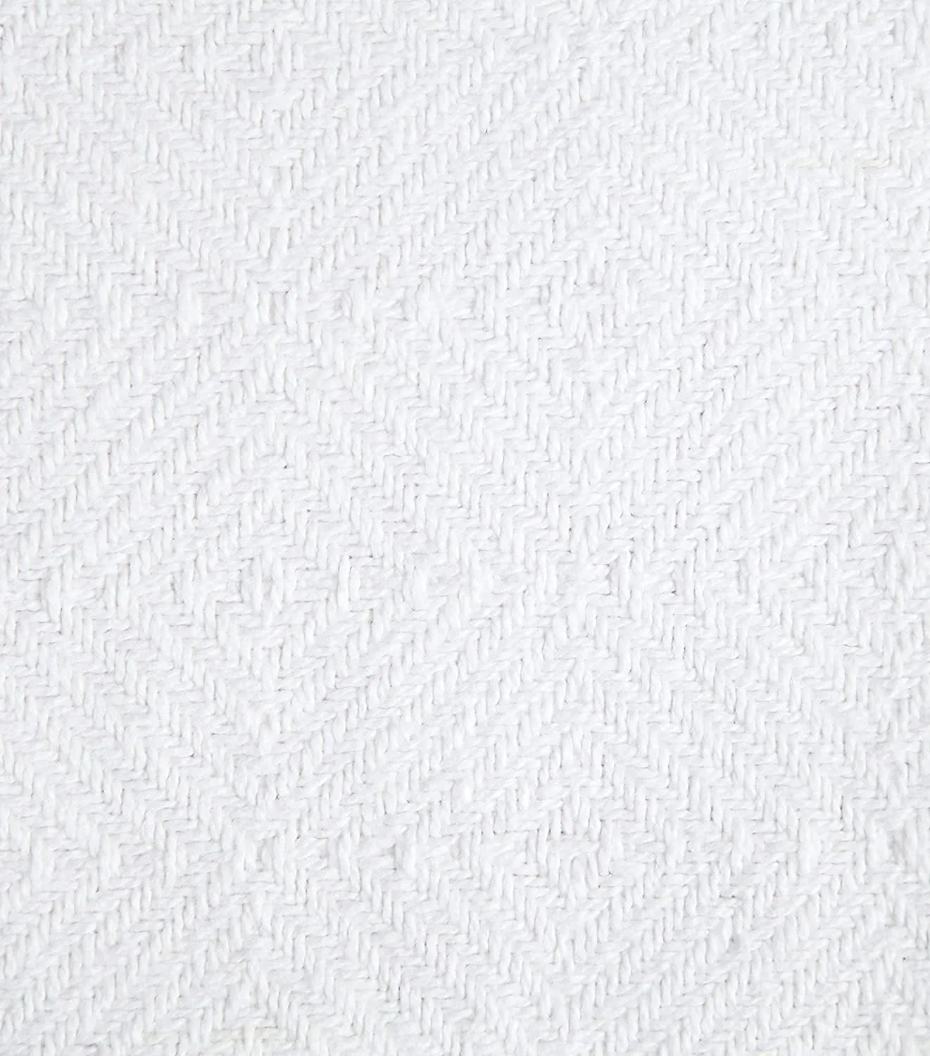 EUROTEX 100% Cotton Twin Size Blanket - Soft, Breathable, Lightweight for Summer, Spring, Fall; Diamond Weave for Bed, Couch, Sofa (White 66x90 in)