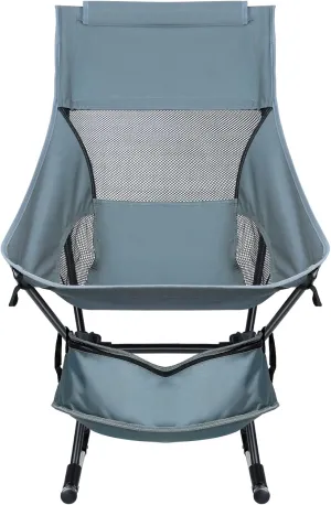 Extra Wide Folding Camping Chairs Rocking Camp Chair - Heavy Duty Beach Chair, Portable Outdoor Rocker for Patio Camping Beach Blue