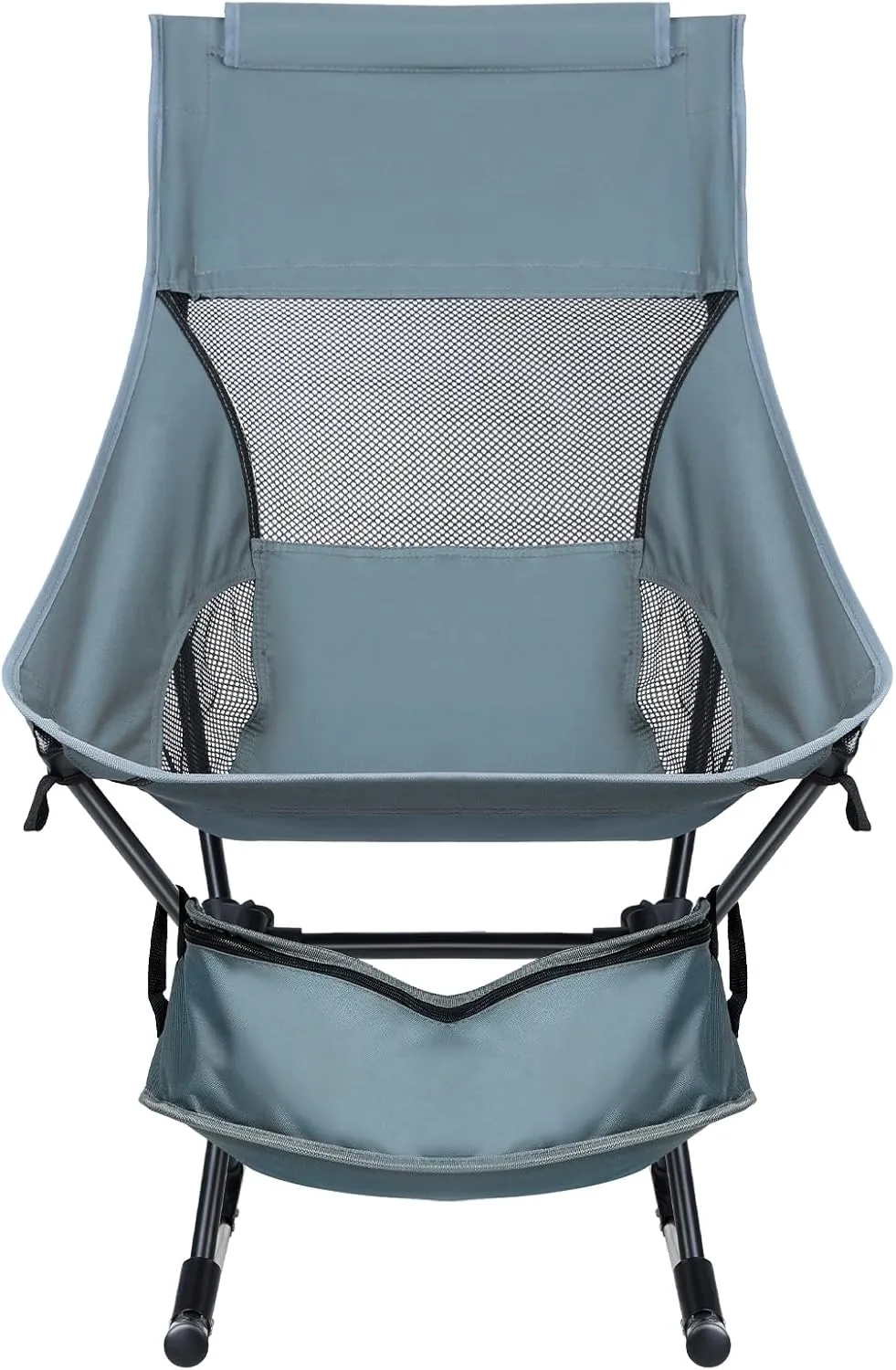 Extra Wide Folding Camping Chairs Rocking Camp Chair - Heavy Duty Beach Chair, Portable Outdoor Rocker for Patio Camping Beach Blue