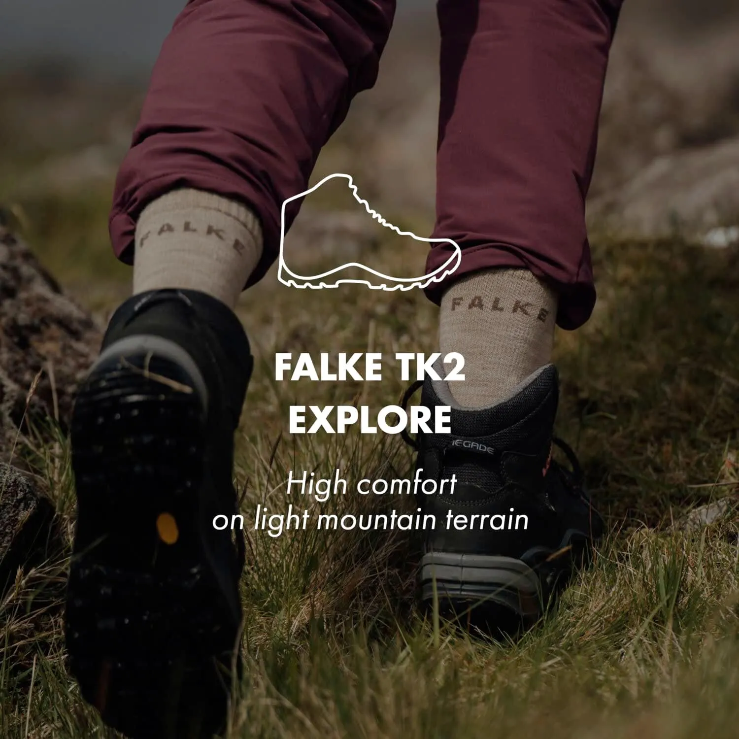 FALKE Men's TK2 Explore Cool Hiking Socks, Medium Padding, 1 Pair