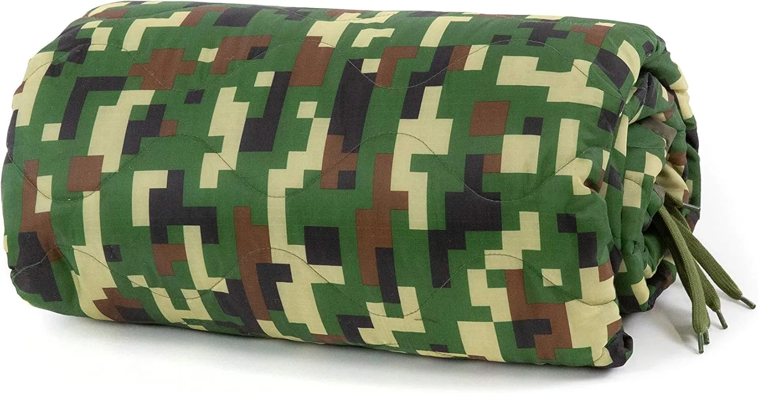 Farm Blue One of a Kind Digital Jungle Camo Army Blanket - Woobie Blanket Poncho Liner - Perfect Gear for Picnic, Hiking, or Car – Unique Custom Camo, Military Camping Blanket