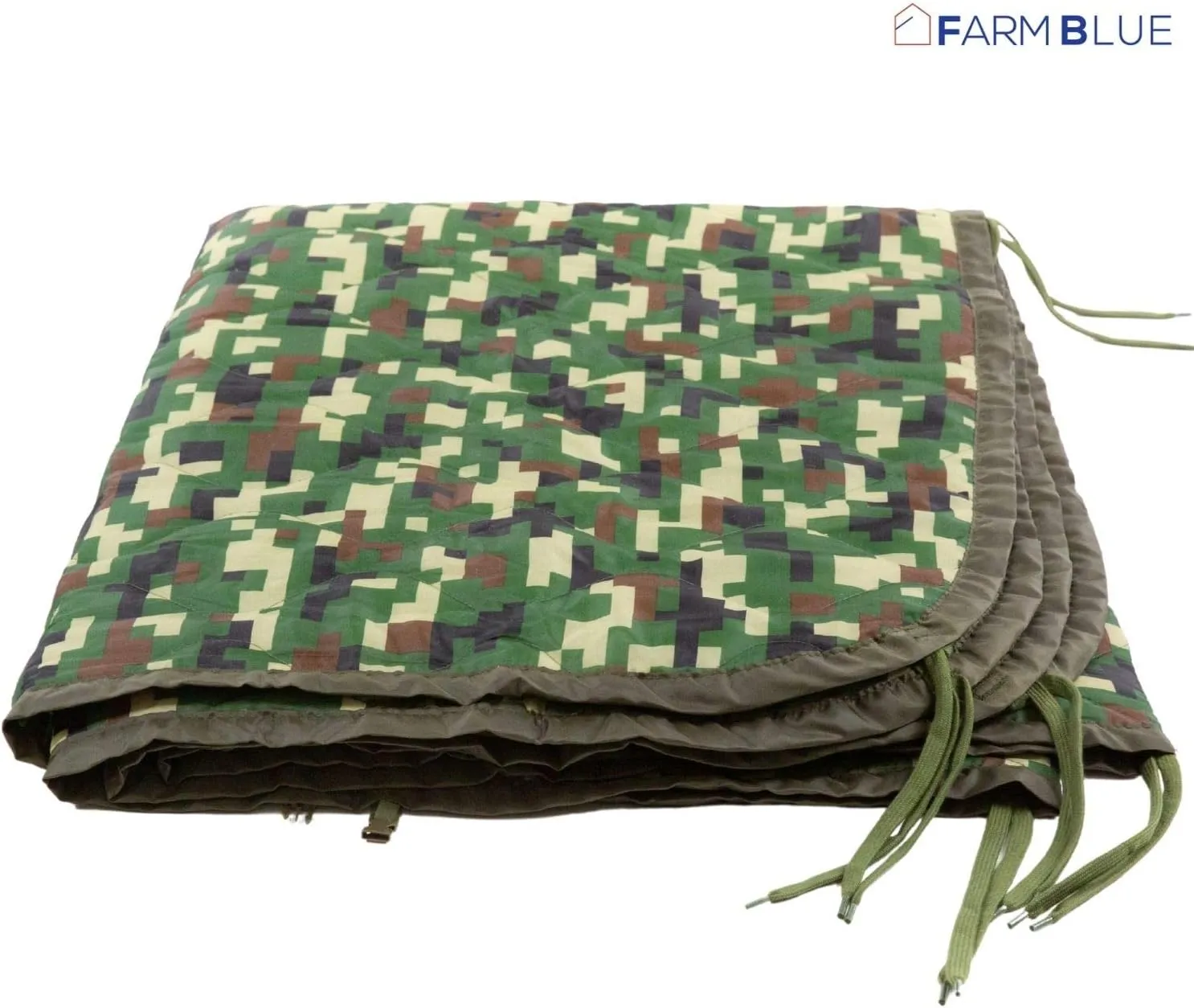 Farm Blue One of a Kind Digital Jungle Camo Army Blanket - Woobie Blanket Poncho Liner - Perfect Gear for Picnic, Hiking, or Car – Unique Custom Camo, Military Camping Blanket