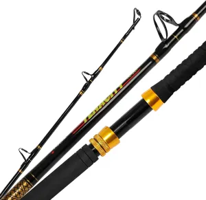 Fiblink Fishing Trolling Rod - 1/2 Piece Saltwater Offshore Rod - Heavy Duty Boat Fishing Pole (30-50lbs/50-80lbs/80-120lbs)