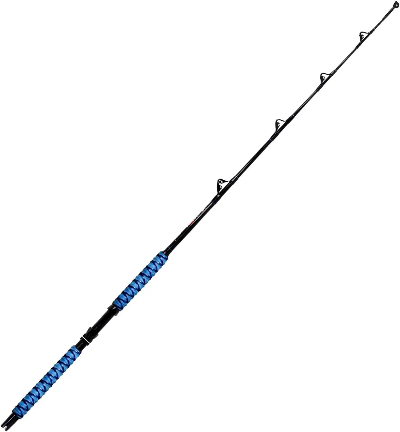 Fiblink Saltwater Fishing Rod 1 Piece Trolling Rod Deep Drop Sea Roller Rod Big Game Conventional Boat Heavy Duty Fishing Pole (5'6"/6',50-80lbs/80-120lbs/120-200lbs)
