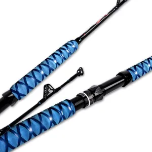Fiblink Saltwater Fishing Rod 1 Piece Trolling Rod Deep Drop Sea Roller Rod Big Game Conventional Boat Heavy Duty Fishing Pole (5'6"/6',50-80lbs/80-120lbs/120-200lbs)