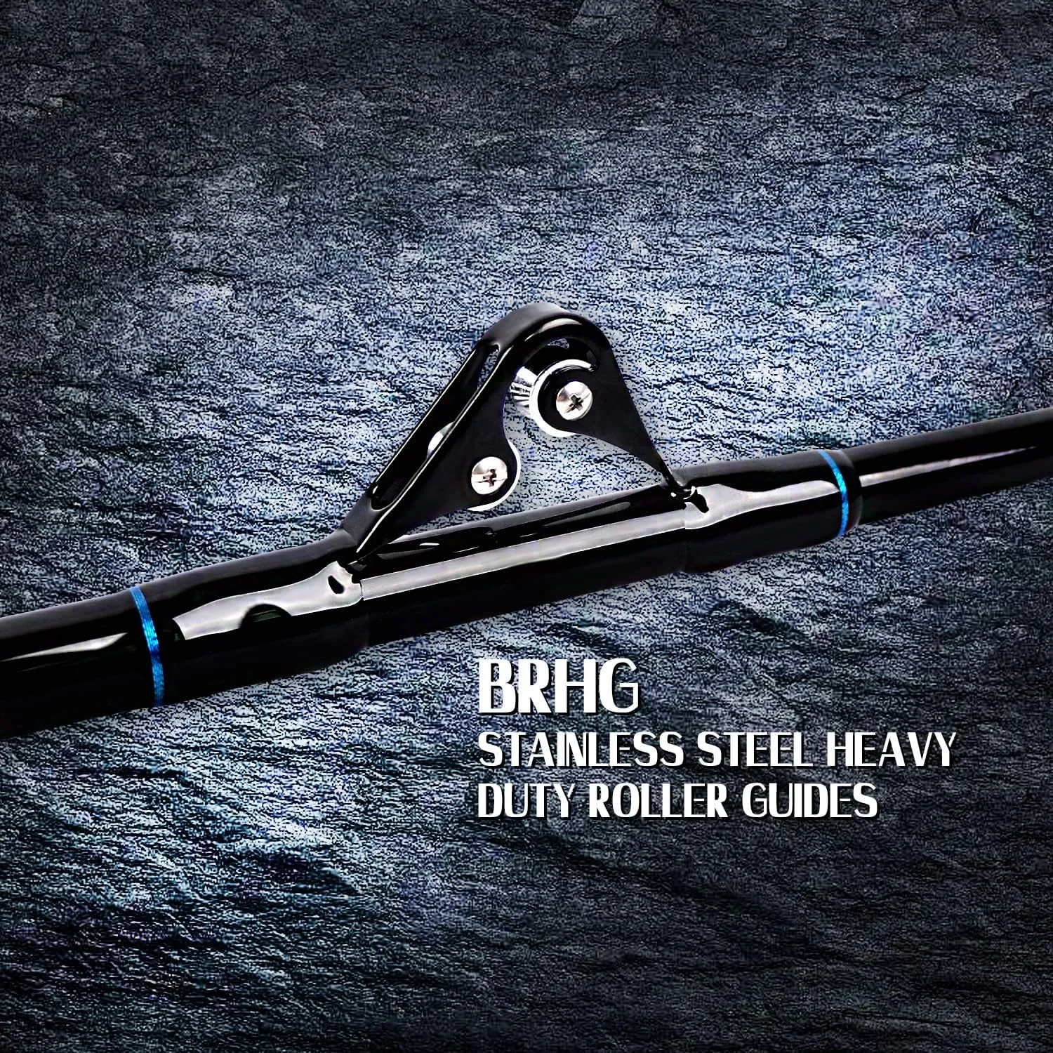 Fiblink Saltwater Fishing Rod 1 Piece Trolling Rod Deep Drop Sea Roller Rod Big Game Conventional Boat Heavy Duty Fishing Pole (5'6"/6',50-80lbs/80-120lbs/120-200lbs)