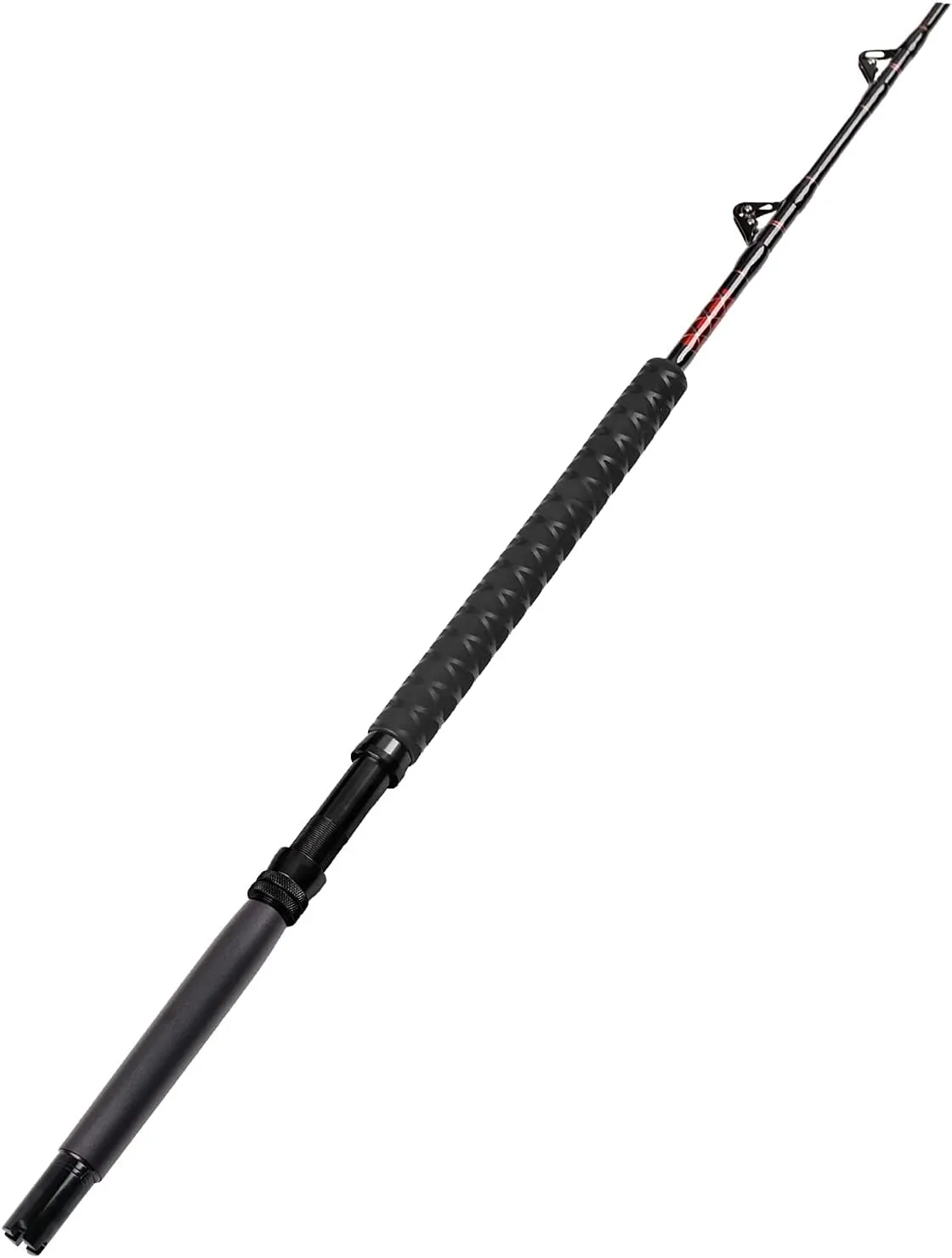 Fiblink Saltwater Fishing Trolling Rod 1-Piece Heavy Duty Roller Rod Big Game Conventional Boat Fishing Pole with Roller Guides (50-80lb/80-120lb/120-200lb)