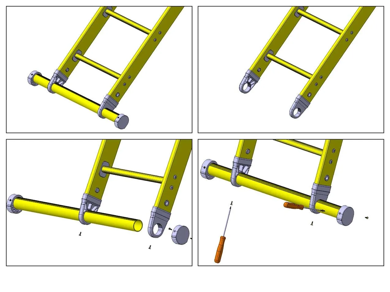 Fibreglass GRP Single Section Pole Ladders - 4 m