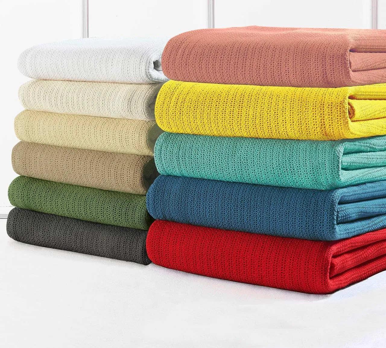 Fiesta - King Blanket, Soft Thermal Cotton Blanket (King, Lapis)