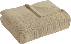 Fiesta - Queen Blanket, Soft Thermal Cotton Blanket (Full/Queen, Linen)