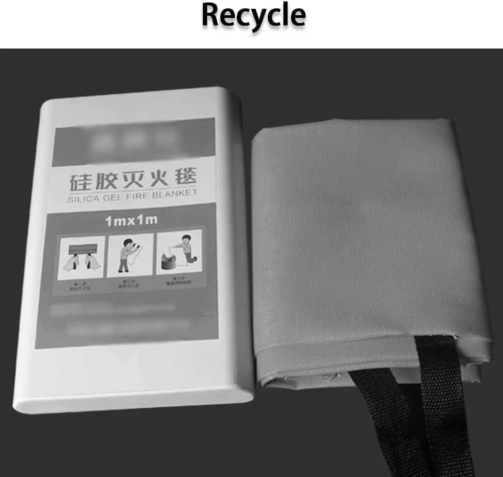 Fire Blanket Double-Sided Silicone Coating Fire Blanket, Fire Escape Self-Rescue Blanket, Simple Operation Emergency Blankets, 3 Kinds of Packaging (Color : Bagged, Size : 39 * 39inches)