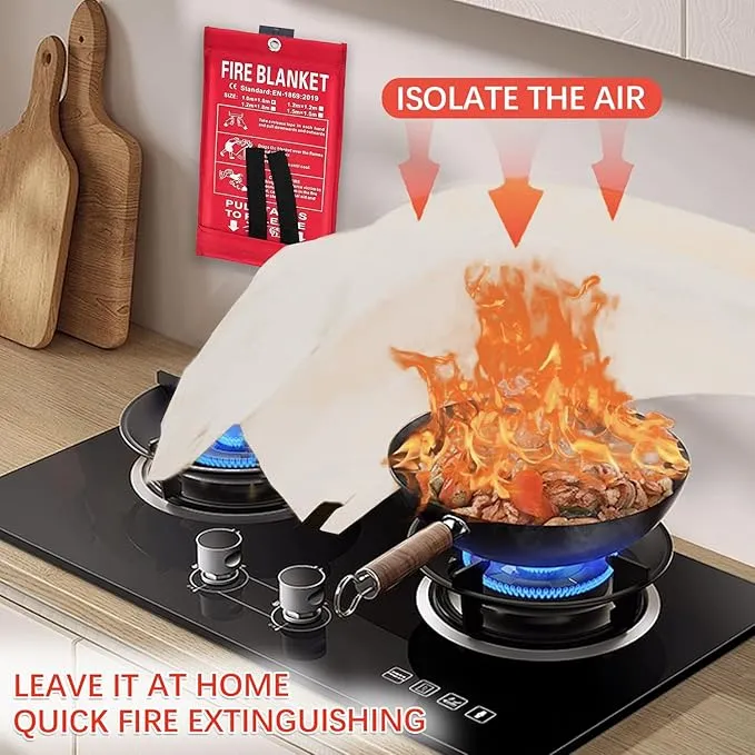 Fire Blanket Emergency Portable Fire Blanket for Home Kitchen Flame Retardant Protection Fire Blanket -39'' × 39'' Designed for Kitchen, Fireplace, Barbecue, car, Camping
