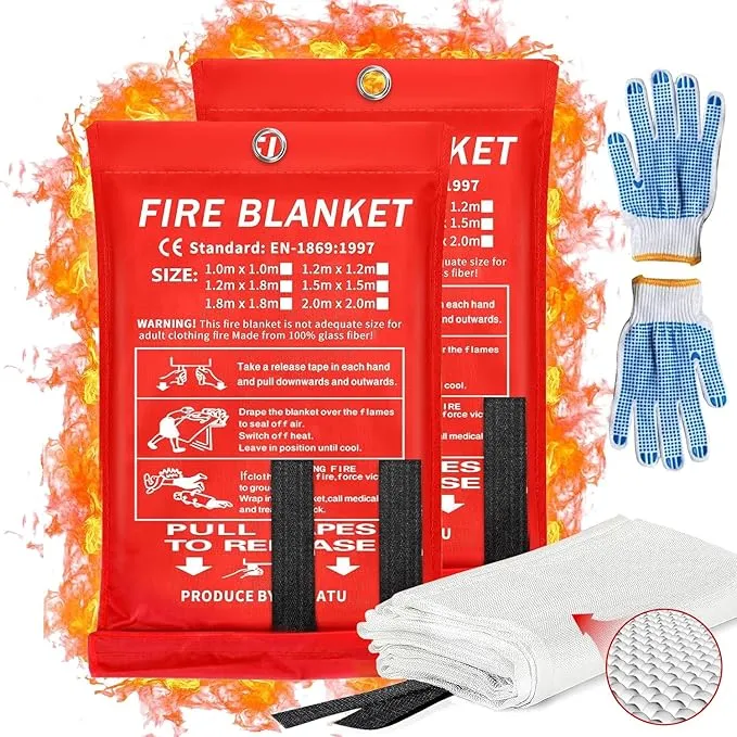 Fire Blanket Emergency Portable Fire Blanket for Home Kitchen Flame Retardant Protection Fire Blanket -39'' × 39'' Designed for Kitchen, Fireplace, Barbecue, car, Camping