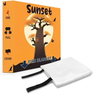 Fire Blanket with Decoration Cover, 47x47 inches Fiberglass Fire Emergency Blanket, Flame Suppression Retardant Fireproof Survival Blanket, Tree