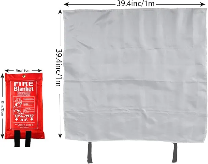 Fire Blankets Emergency for Home-Fire Blanket for Home and Kitchen,Fiberglass Fire Blankets for Fireplace Camping Car BBQ. Essential Fire Blankets Emergency Gear for Home Safety (2 Pack)