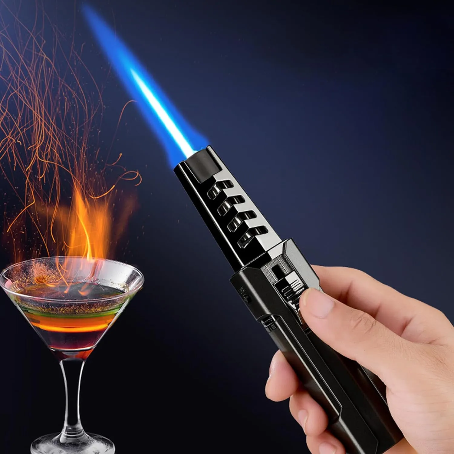 Fire Blaze Lighter, Fireblaze Electric Lighter, Powerful Adjustable Flame Dual-Arc Torch Lighter, Waterproof and Windproof (B)