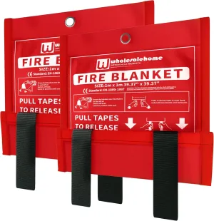 Fire Extinguisher Blanket - Heavy Duty Portable Fiberglass Emergency Blanket - Puts Out Grill & Grease Flames - Safe & Reusable Survival Fire Safety for Home, Kitchen, Car, Camping 1x1m