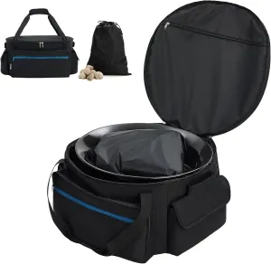 Fire Pit Carry Bag for Ciays Propane Gas Firepit 19 Inch, Portable Carrying Case for Outland Fire Bowl Model 893/ 870/ 823 with Separate Rocks Pouch and Large Pockets for Camping Accessories, Bag Only