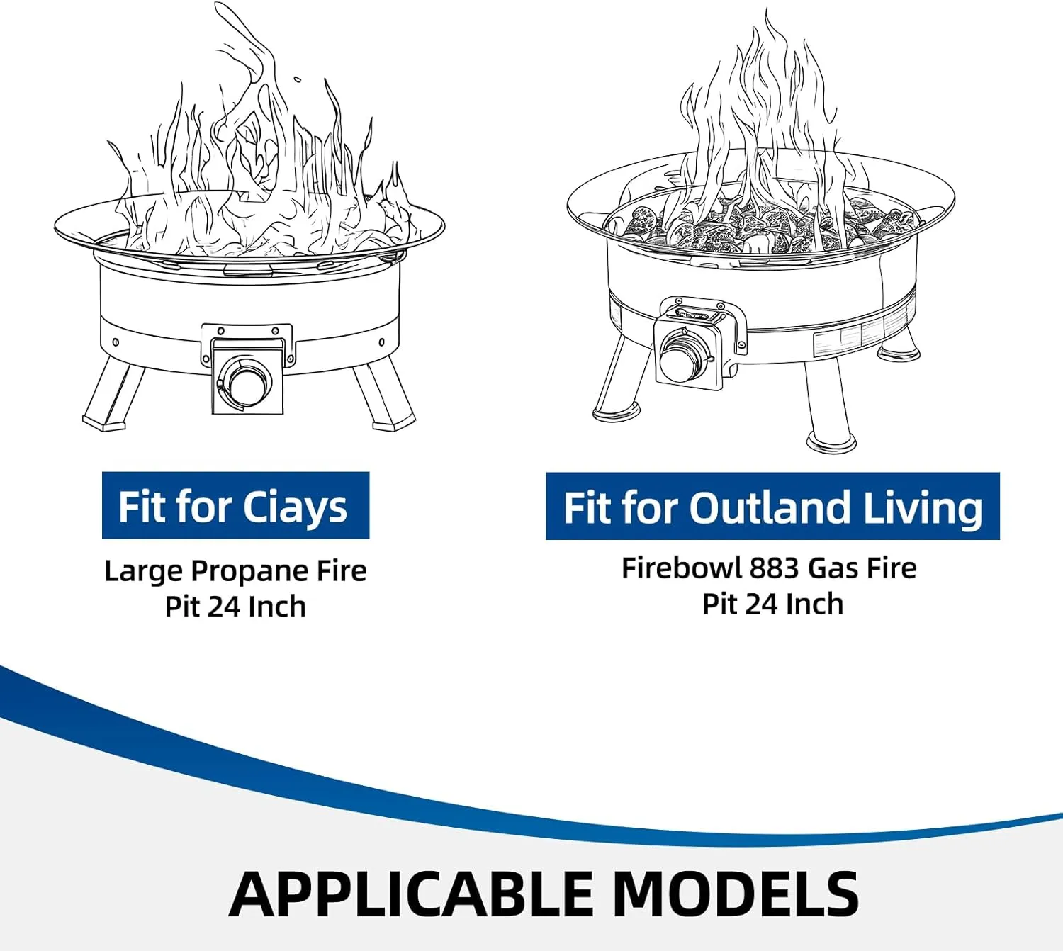 Fire Pit Carry Bag for Ciays Propane Gas Firepit 24 Inch, Portable Carrying Case for Outland Fire Bowl Model 883 with Separate Rocks Pouch and Large Pockets for Camping Accessories, Bag Only