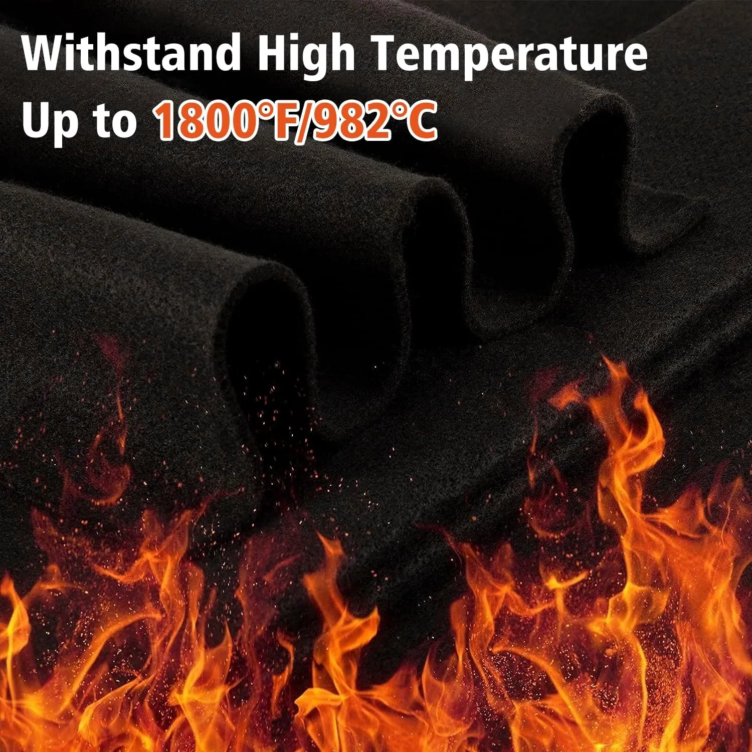 Fire Resistant Welding Blanket Fireproof - 20" x 20" Square Carbon Felt Soldering Mat, Flame Retardant Insulation Pad (6 Pcs)
