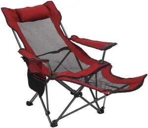 Fishing Chairs, Camping Chair Sun Loungers Outdoor Beach Fishing Chair Camping Chair Lounge Patio Padded Folding Lawn Recliner with Cup Holder(A)