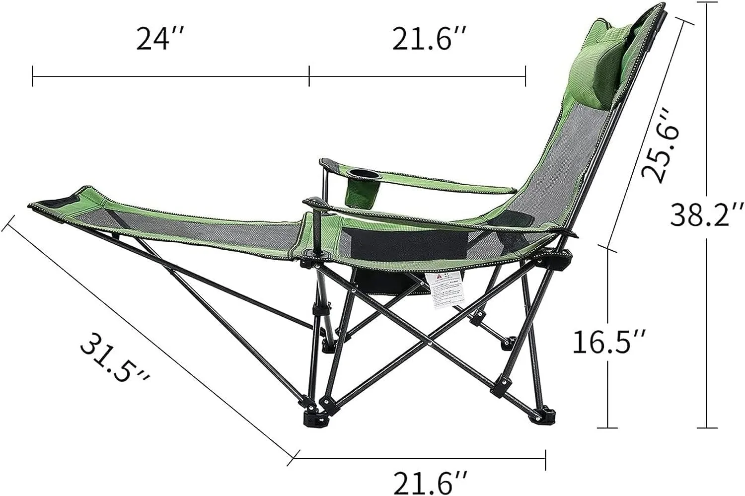 Fishing Chairs, Camping Chair Sun Loungers Outdoor Beach Fishing Chair Camping Chair Lounge Patio Padded Folding Lawn Recliner with Cup Holder(A)