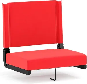 Flash Furniture Grandstand Portable Stadium Seat for Bleachers or Benches, Folding Padded Stadium Chair with Carrying Handle, 500 lb. Weight Capacity, Red