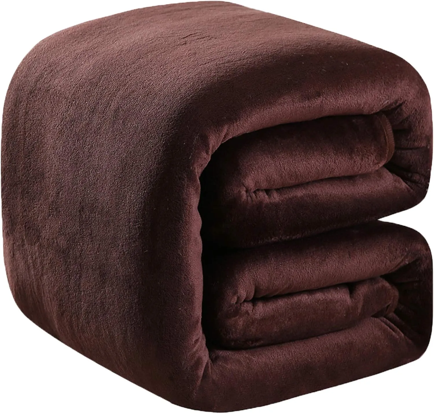 Fleece Blanket Queen Size 350GSM Lightweight Throw for The Bed Extra Soft Brush Fabric Super Warm Sofa Blanket 90" x 90"(Brown Queen)