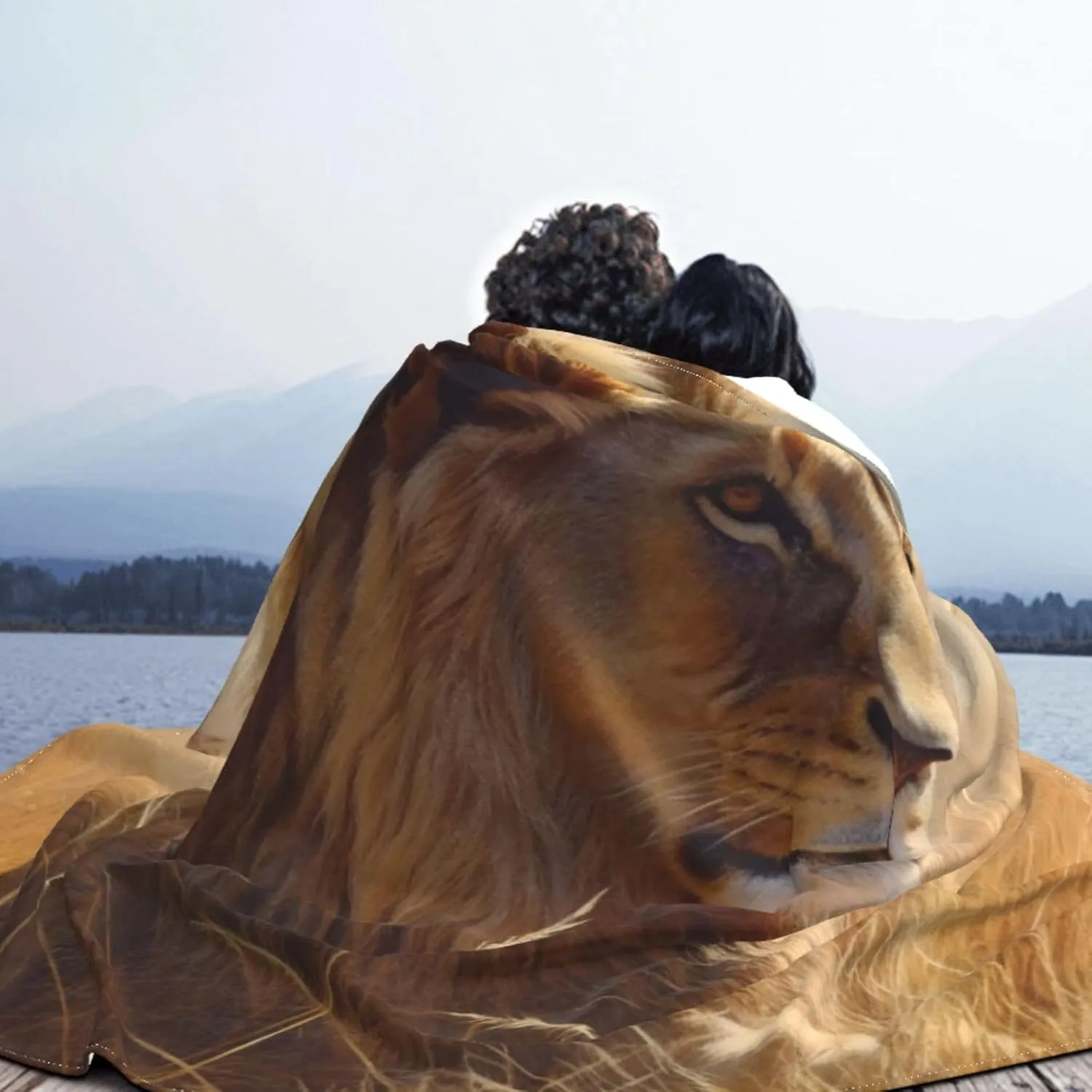 Fleece Blanket Super Soft Cozy Throw Blankets for Couch & Bed Lightweight Breathable Throw Blanket Prairie Lion Flannel Blanket Warm Plush Bed Blankets for Travel Camping 80"x60"